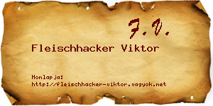Fleischhacker Viktor névjegykártya